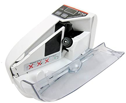 Registratore di cassa per piccole imprese, Bill Counter Machine V30 LED Visualizza mini banconote portatili bancario utilizza la batteria/plug a portata di denaro for il conteggio di contanti e bancon