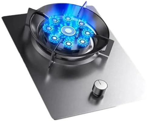 THEGA Gaskocher 1 Brenner, 8,5 KW Edelstahl -Gasherd, Gas/LP -Umwandlung Innenkocher Tragbarer Gasherd Mit Flameout -Schutz Für Heimathäuser -Camp -Kocher, Einfach Zu Reinigen(NG)
