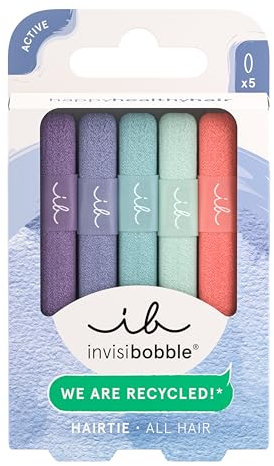 invisibobble HAIR TIE Pastel Dream (5 Stück) – Geflochtene Haargummis in sanften Pastellfarben – Spiral Hair Ties als stilvolle Zopfhalter & Armband – Sanfter Halt für feines Haar