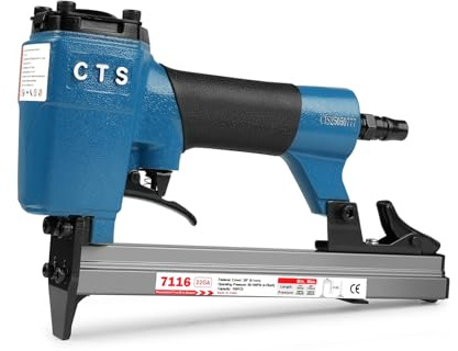 CTS 7116 Pneumatisk klädsel häftpistol för möbler | 22 mätare, 9 mm (3/8 tum) krona, 6,0-16,0 mm (0,25 tum till 0,65 tum) långa häftklamrar, lufthäftapparat för inredning