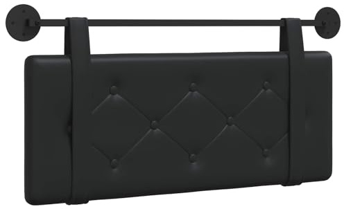 vidaXL Hängendes Kopfteil Schwarz Kunstleder, Modernes Schlafzimmer, Rechteckiges Wandkopfteil, Gepolsterte Rückenlehne, Minimalistisches Design, Platzsparend und elegant