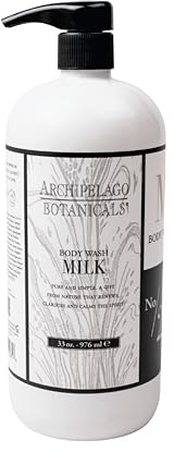 Archipelago Botanicals Milk Body Wash, Moisturizing Body Wash for Dry and Sensitive Skin, Soft and Smooth Skin, Free from Parabens, Phthalates, and GMOs (33 oz)