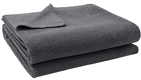 Soft-Fleece-Decke – Polarfleece-Decke mit Häkelstich – flauschige Kuscheldecke – 180x220 cm – 940 medium grey mel. - von ’zoeppritz since 1828’