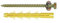 25 Chevilles sabot charpente D. 12 x 130 mm + Tirefond D. 10 x 140 mm + Rondelle - Zingué jaune