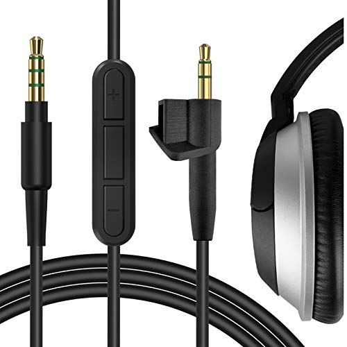 GEEKRIA Audio Cable with Mic Compatible with Bose Around-Ear AE2, AE2i, AE2w Cable, 2.5mm Aux Replacement Stereo Cord with Inline Microphone and Volume Control (4 ft/1.2 m)