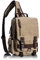 Leaper Canvas Crossbody Bag Sling Bag Brusttasche Unisex Umhängetasche Outdoor (S,Khaki)