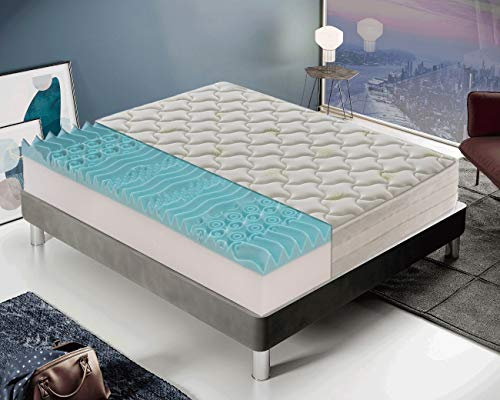 Materassiedoghe - Matratze Memory Foam 160x200-9 Zonen ENTFERNBAR mit 5 cm hohem Memory 25 cm MyMemory Orthopaedic 100% Made in Italy