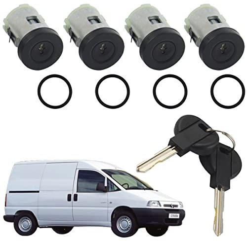 STARKIT PERFORMANCE 4 serrature portiera compatibili per Expert 1, Peugeot 806, Jumpy 1, Evasion, Scudo, Ulysse, Zeta (1994-2006) Barilotto portiera con chiavi duplicate | 9170AY | 4162C9