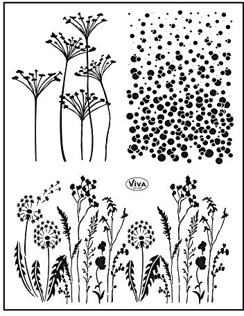 Viva Decor Clear-Stamps (Hintergrund Wiese) Silikon Stempel - Prägung Stempel - DIY Dekoration stanzen - Stempel Silikon - DIY Stamp - Stempel Prägung - Designed in Germany
