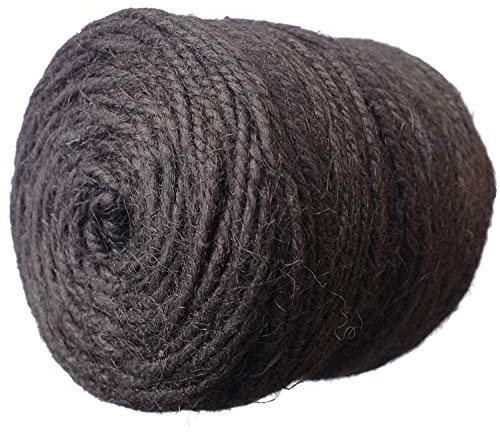 Jutegarn schwarz Juteschnur Twine | 100% Jute Garn aus gefärbter Naturfaser | 100m 3-Fach gezwirnt | Gartenschnur | Paketschnur | umweltfreundlicher Bindfaden | natürliche Schnur - extra stark