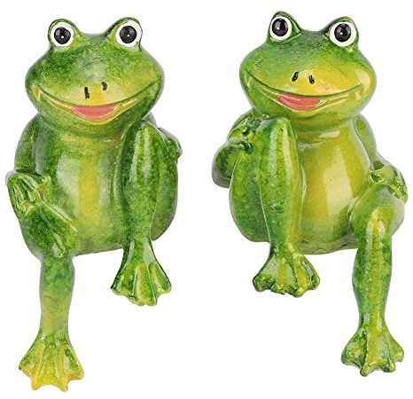 Mumusuki 2PCs Harz Frösche Statue Schöne Indoor Outdoor Garten Dekoration Dekoration Skulptur für Home Desk Garten Ornament
