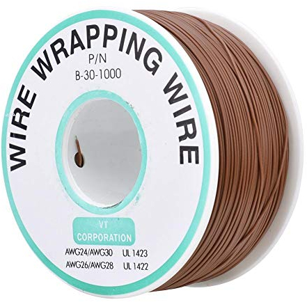 Rockyin Wire Wrapping, Brown OK Draht Printed Circuit Board Reparatur Zubehör verzinnt Kupfer 30AWG Wrapping Jumper Wire 300m
