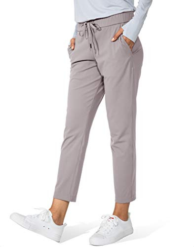 G Gradual Women's Pants with Deep Pockets 7/8 Stretch Sweatpants for Women Athletic, Golf, Lounge, Work (Dusty Grey, XX-Large)