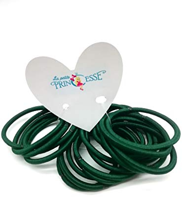 36 Thick 4 mm Bottle Green Elastic Hair Ties, School Uniform dark green Hair Elastic Bands Ponytail Holders Hair Bands Hair Bobbles for Women Girls Hair Ties