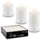 Qult Farluce Trend • 3er Set (Ø 8 cm - H 6, 9, 12 cm) • Teelichthalter in Kerzenform • Kerze • Kunststoffkerze in Kerzenoptik • Teelichtkerze mit Teelichteinsatz • inkl. Teelicht