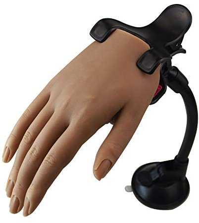 XMASIR Main d'Entrainement Manucure, Ajustable Silicone Flexible Main De Pratique Faux Ongle Main Entrainement,pour Domicile Magasin de Manucure main d entrainement pour ongle (main droite)