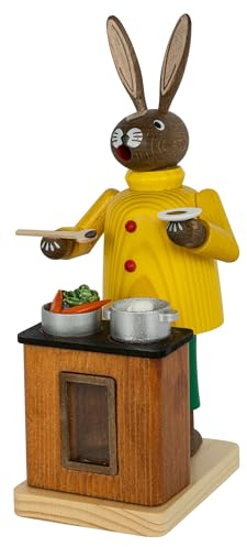 Richard Glässer Seiffen Osterhase Koch am Herd 14016 Osterdeko Hase Erzgebirge