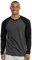 TOP PRO Men's Full Length Sleeve Raglan Cotton Baseball Tee Shirt, Black/Charcoal, Large