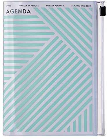MARK'S 2022/2023 Taschenkalender A6 vertikal, Geometric Pattern, Mint: Von September 2022 bis Dezember 2023