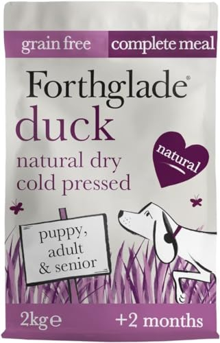 Forthglade Dry Dog Food, Cold Pressed, (2kg Resealable Bag), Duck with Vegetables, Hypoallergenic Dog Food, Grain Free Complete Meal, Natural Senior, Adult and Puppy Dry Dog Food