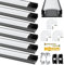 Chesbung Profilé Aluminium pour Bandes Led, Canal avec Couvercle Blanc Crème, Diffuseur et Embouts, Clips de Montage en Métal