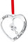 Klikel Baby's First Christmas Ornament 2022,Mein erstes Weihnachten Ornament 2022 Silber Herz mit hängender Rassel,1. Weihnachten Baby Ornament 2022,Babys erstes Weihnachtsschmuck mit Geschenkbox