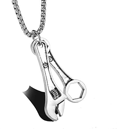 Pendant Necklace Fashion Jewelry Men Mechanic Wrench Spanner Pendant Necklace Charm necklace Vintage Punk Cool Male Accessories Cosplay Party Gift Jewelry Festival Gifts