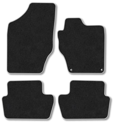 Citroen C4 (2010-2020) Carpet Car Mats | Grey Edge Trim Tailored Fit Floor Mats Full Coverage Protection Accessories Easy Clean Anti Slip Made in the UK