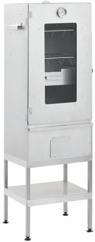 Festnight Horno para ahumar Profesional con Mesa Acero Galvanizado Horno ahumador de Barbacoa Ahumador de Carne Ahumador de Alimentos 44,5 x 29 x 83 cm