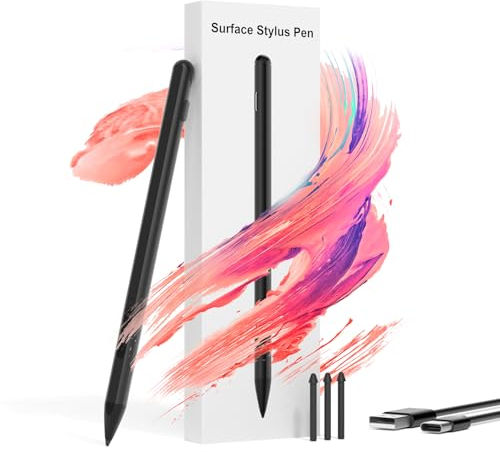 Surface Stift Stylus Pen für Microsoft - für Surface Pro 9/8/ 7/6/ 5/4/ 3, Surface Go 3/2/ 1, Surface Laptop/Studio/Book mit 4096 Druckempfindlichkeit, Palm Ablehnung, Magnetische Adsorption