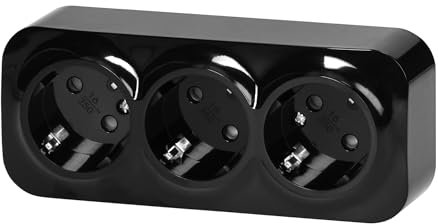 Miratic Steckdose Aufputz Steckdose Wand 2P+Z Schuko IP20 (3 Steckdosen)