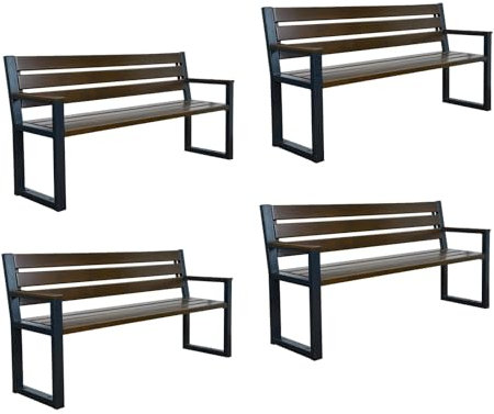 Rattanland® Gartenbank Wetterfest 3 Sitzer, Holzbank Mit Lehne (FSC®-Zertifiziertes Holz), Sitzbank Für Garten, Möglichkeit Der Befestigung Am Boden (4, Palisander)