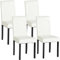 ZZINOKE Chaises de Salle à Manger Lot de 4,Chaise de Cuisine Rembourrée à Dossier Haut,Chaise de Salon en Simili Cuir,Pieds en Bois Massif,Restaurant,Salle de réunion, Bar, Blanc