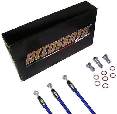 Accossato Kit Completo Tubi Freno Blu Moto Honda - XL600 / 650 VU - V7 Transalp (2001-2007), Layout F, Numero Tubi: 3