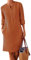 OMZIN Lässige Kleider Für Damen Langarm Button Down Tunika Lockeres Kleid Mit Taschen Ziegelrot XXL
