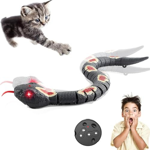 OBEST Smart Schlange Spielzeug,interaktives Spielzeug für Katzen Schlange,Spielzeug Schlange Katzen,elektrische Schlange Spielzeug mit USB und Fernbedienung für Kinder Geschenke, Kinder Streiche