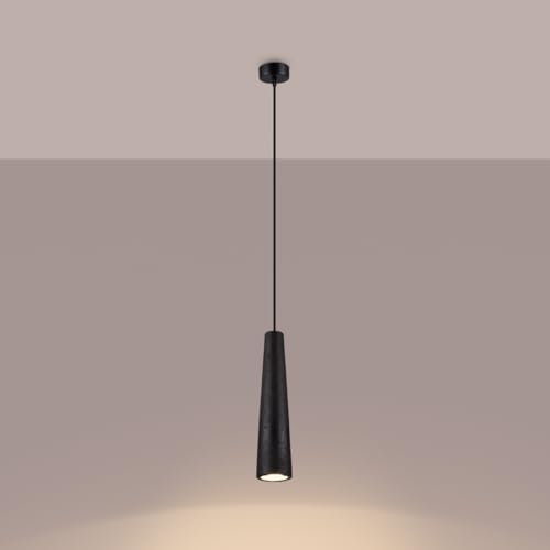 SOLLUX lighting - Suspension Luminaire Electra - Plafonnier - Suspension Élégante - Longue Durée de Vie - Design Attrayant - Matériau Béton - GU10, 1x max 10W LED, ~230V, 50Hz - Noir