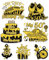 MENIFEND Cruise Door Decorations Magnetic - 7 Pcs 50th Birthday Cruise Door Magnets, Gold & Black Reusable Waterproof Magnet Stickers Decor for Ship Cabin Door Carnival Fridge Celebration Party