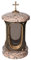 Stilvolle Grablaterne Granit Rosso Porino Höhe 23 cm/Ø 15 cm Stilvolle Granitlaterne Elegant Grablampe Grablicht Grableuchte Bronze mit sockel