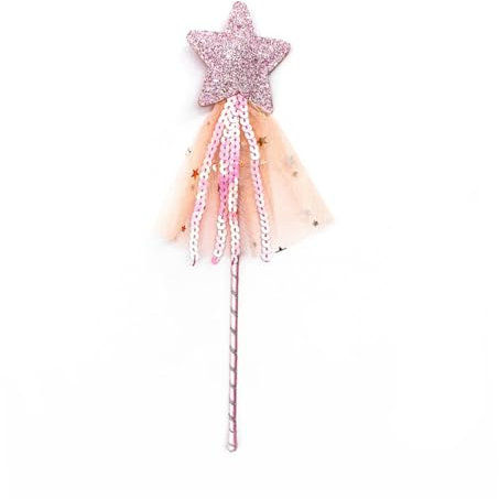 Sarini 11 In Princess Angel Fairy Star Magic Wand,Girls Fairy Magic Dress-up Star Wand,Angel Fairy Costume Props Wands Sticks for Birthday Halloween Christmas Party Supplies
