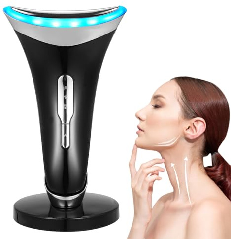 Massaggiatore Viso Lifting Antirughe Elettrico, Dispositivo di Bellezza con 3 Modi LED - 45°C Massaggio EMS per Face Lifting, Elettrico Gua Sha Per Rassodante Facial Collo e Mento