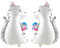 KOBOKO Katzen Deko Ballons Geburtstag, 2 Stück Katze Deko Folienballon Geburtstag, Katze Luftballons Geburtstag Mädchen, Geschenk Katzen Geburtstag Deko Helium Ballon Tiere für Kindergeburtstag Deko