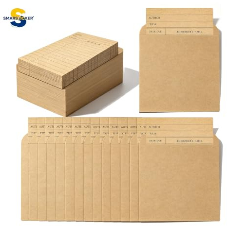 Bibliotekskortsficka med kuvert, självhäftande, bok, kontantkort, förfallodatum, anteckningskort, vintage bibliotekskort, läslista, bokmärke, kort för boktillsatser, klassrumsmaterial,