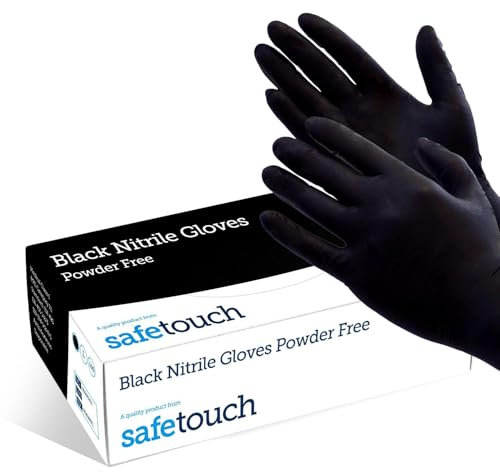 Just Health Disposables - 100 x Small Black Nitrile Gloves (Pack of 2, Box of 100 pcs) | Powder Free, Latex Free, Multipurpose Disposable Gloves