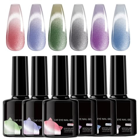 Yuemeuy Nagellack Gel Set,Temperatur Farbwechsel Gellack - 6er Set Langanhaltende Maniküre Für Zuhause Hochzeit Verabredung Strandfest