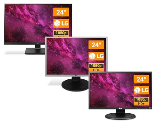 LG 24 Zoll Business Computer Monitor, Desktop Gaming Monitor, HD+ (VGA - DVI - VESA), PC Bildschirm, schwarz/Silber (Generalüberholt)