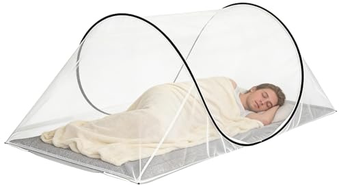 Moustiquaire Pliable: 200 x 100 x 70 cm Moustiquaire Pop Up, Protection 360 ° Moustiquaires De Voyage, Ultra Légère Lit Moustiquaires Familial pour Adulte Enfant Camping Chambre à Coucher (Noir)