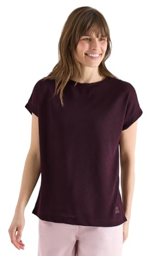 Cecil T-Shirt mit Boatneck im Strick-Look Rich Burgundy L