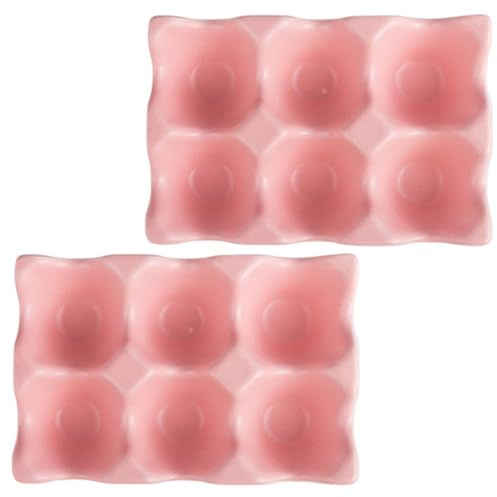AMUSLESUR Lot de 2 Porte-œufs en Céramique Moderne et Élégant, Organisateurs D'œufs à 6 Emplacements Résistants aux Chocs pour Rangement la Cuisine et Réfrigérateur