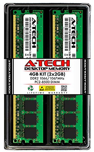 4 GB kit (2GBX2) DDR2 PC2 – 8500 desktop moduli di memoria (240-PIN DIMM, 1066 MHz) Genuine a-tech marca